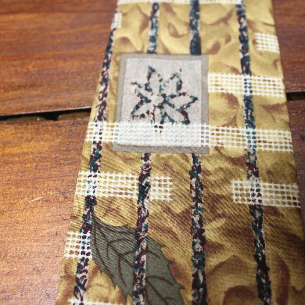 GEOFFREY BEENE ITALIAN SILK NECKTIE LINED GORGEOUS!!! BOTANICALS EUC 60